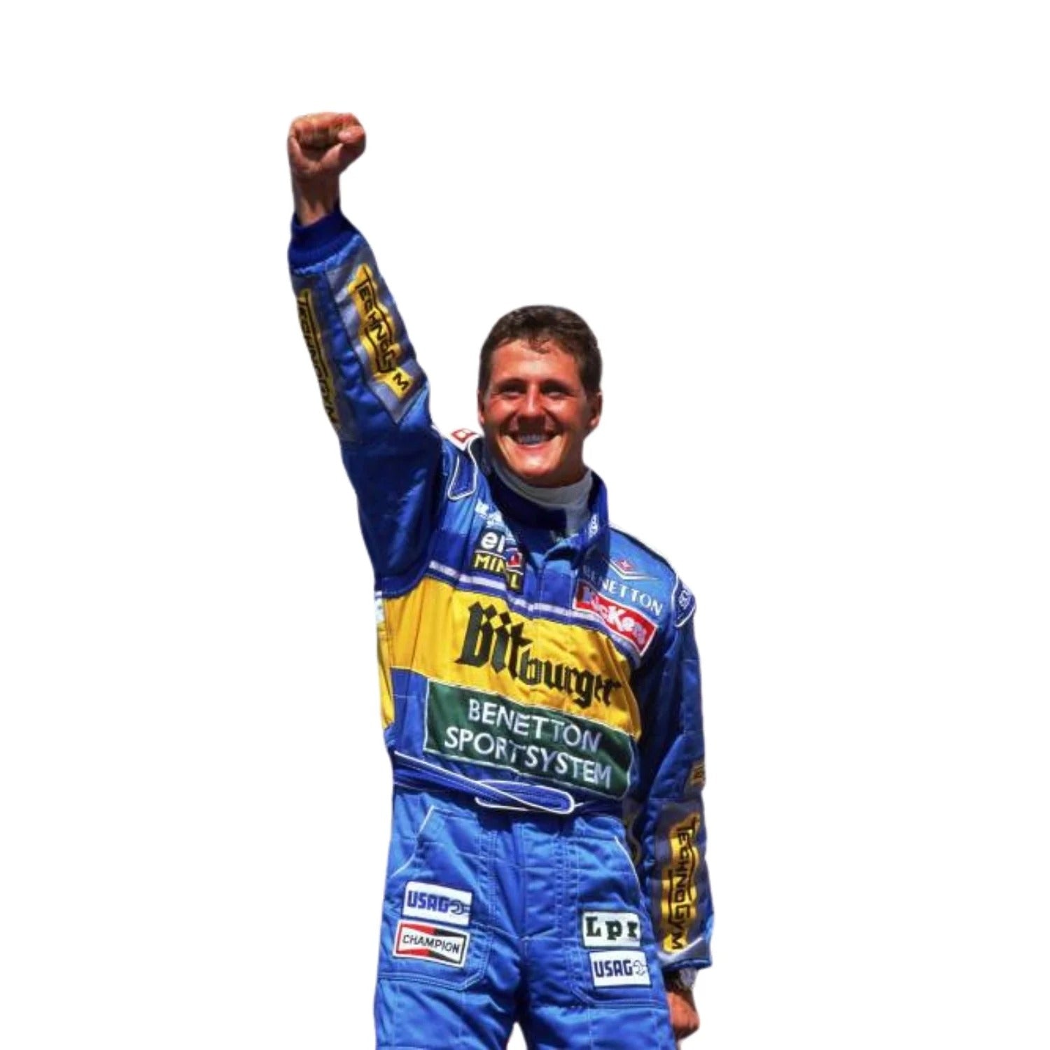 1995 Michael Schumacher Benetton Bitburger F1 Racing Suit Replica