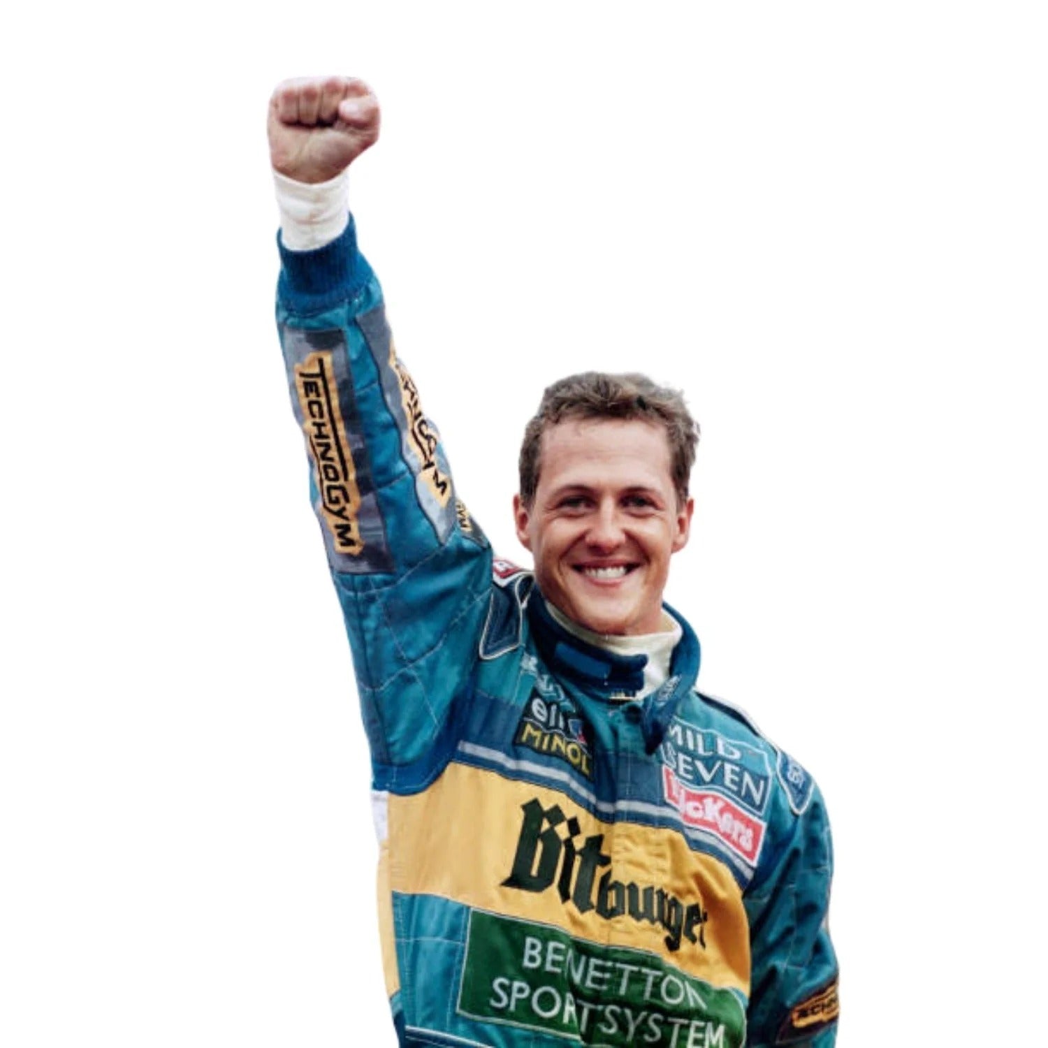 1995 Michael Schumacher Benetton Bitburger F1 Racing Suit Replica