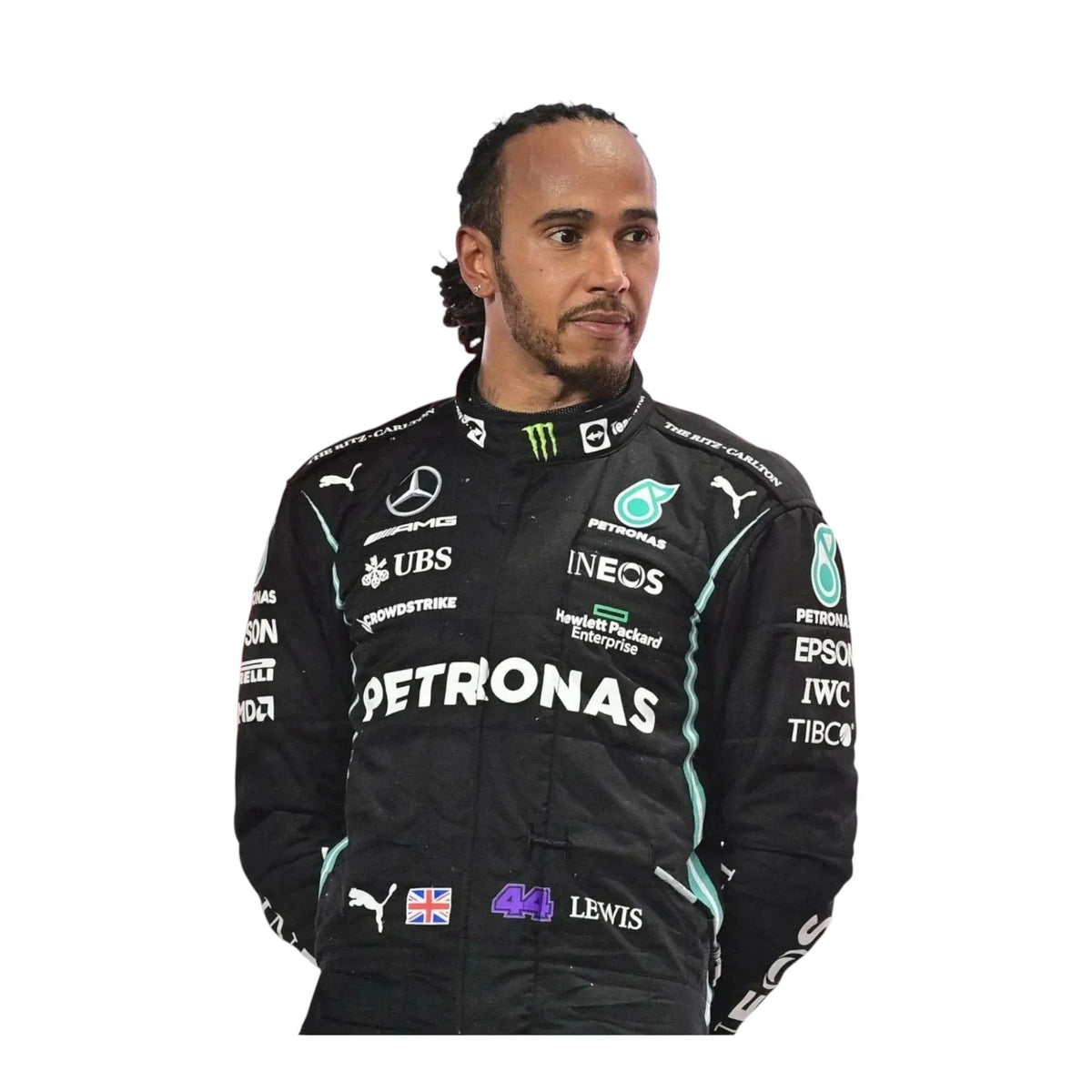 2020 F1 Champion-Inspired Black/Teal Motorsport Race Suit (Hamilton Style)