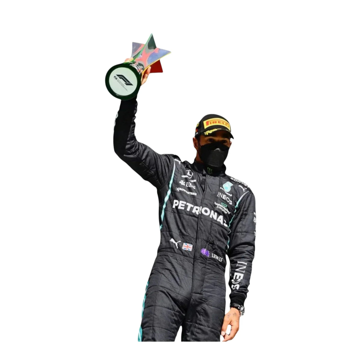 2020 F1 Champion-Inspired Black/Teal Motorsport Race Suit (Hamilton Style)