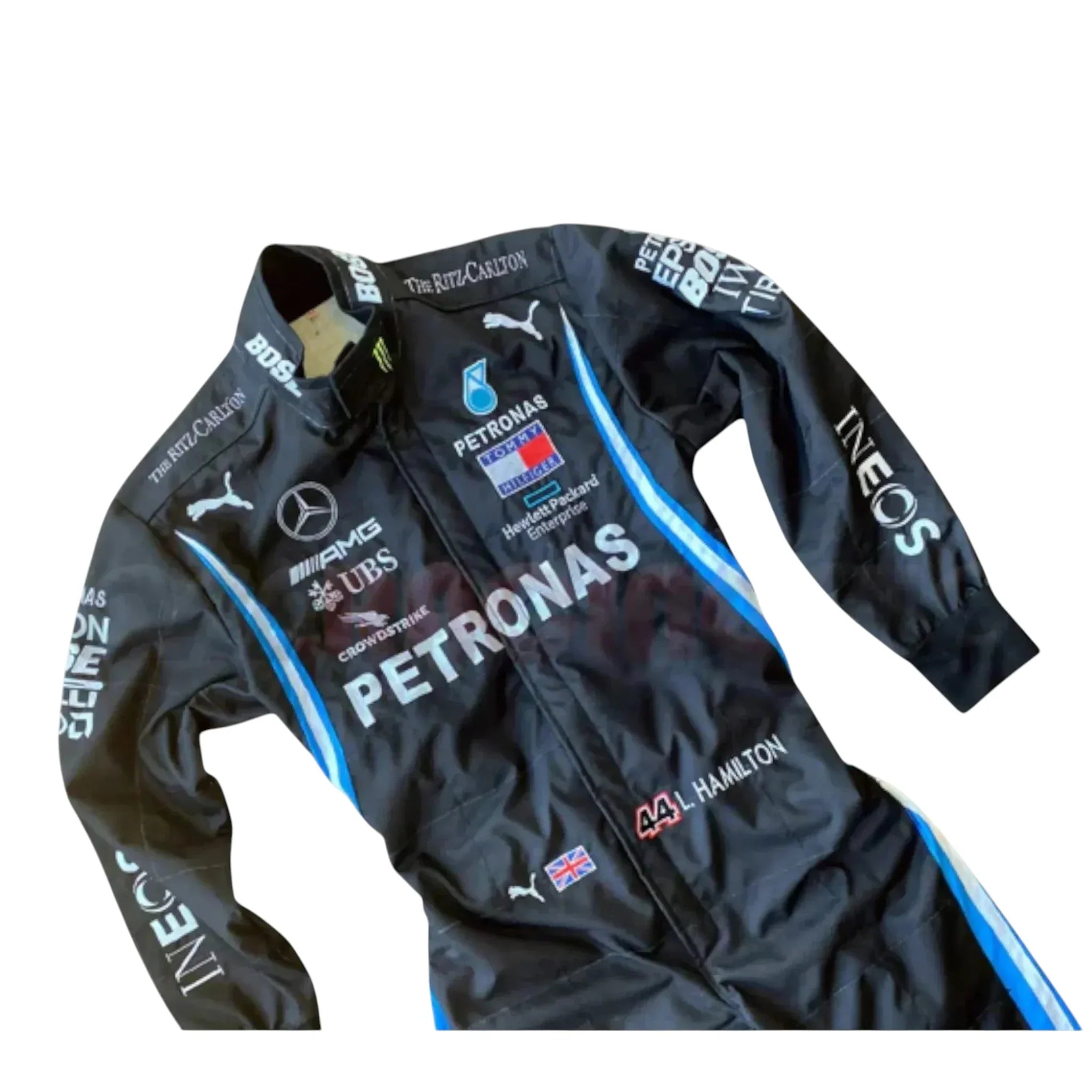 2021 Lewis Hamilton Mercedes F1 Embroidery Racing Suit