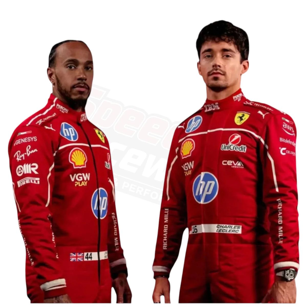 2025 Lewis Hamilton Scuderia Ferrari HP F1 Race Suit | Puma Replica