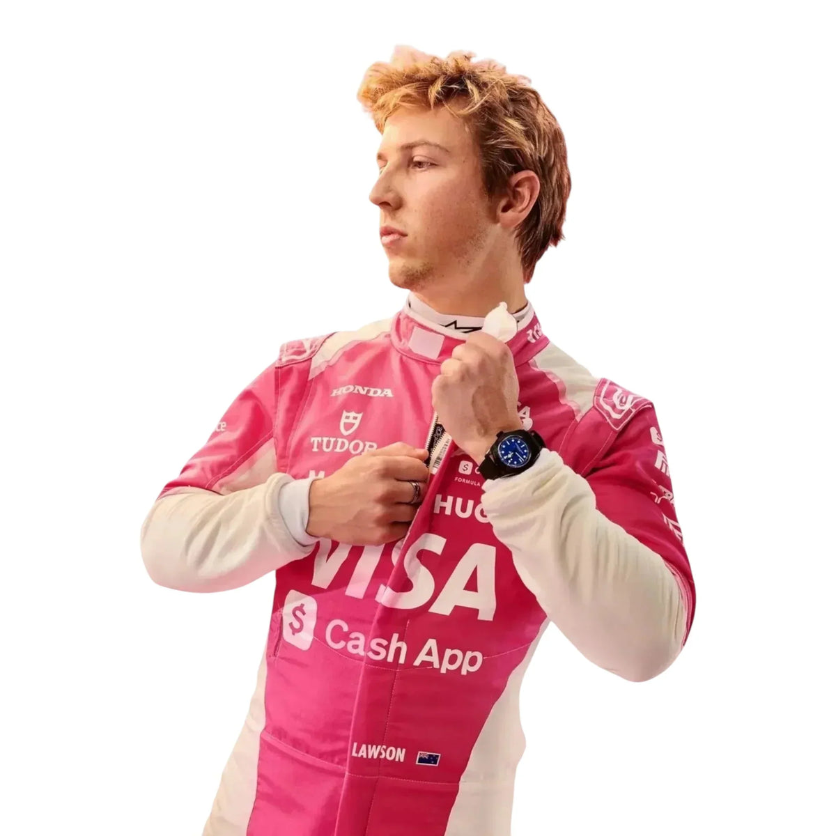 2025 Racing Bulls Miami GP Pink & White F1 Race Suit