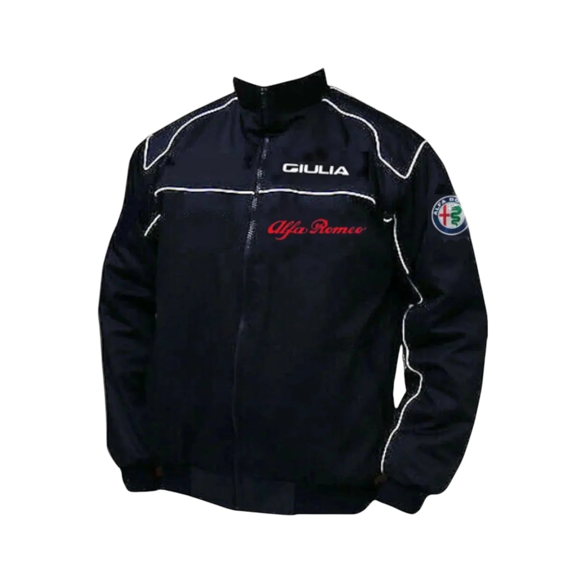 Alfa Romeo Giulia Black Vintage Racing Jacket – Italian Icon