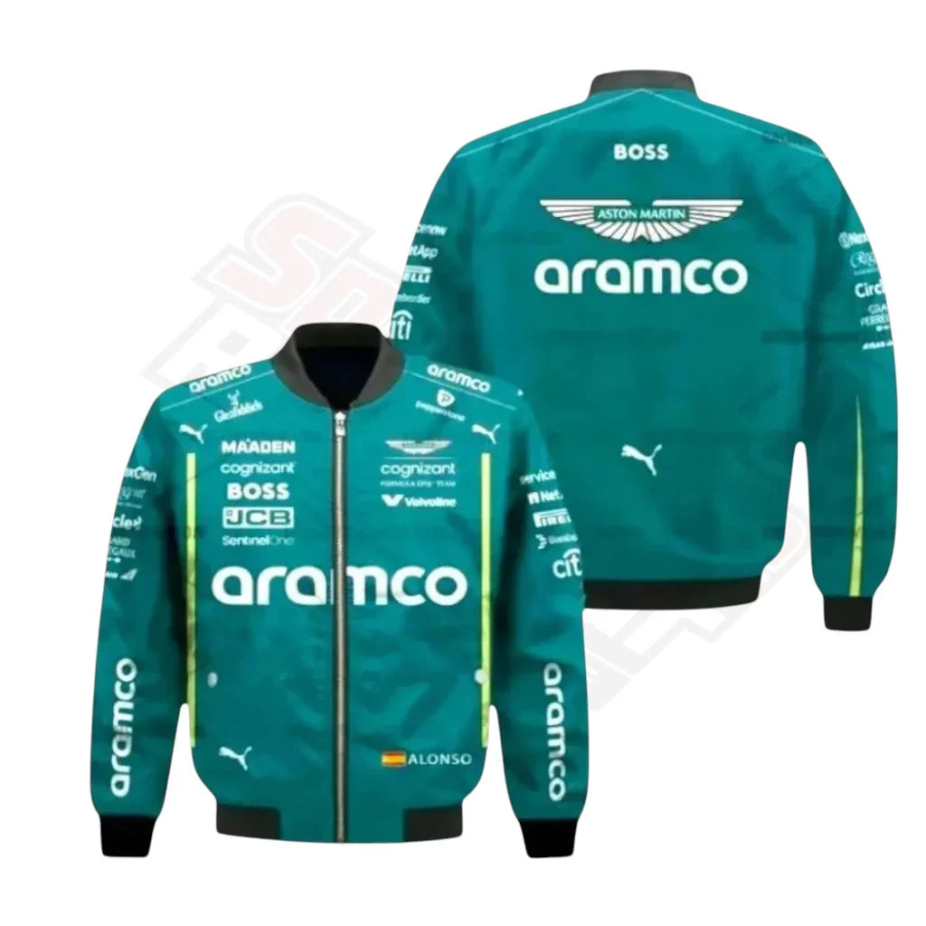 Aston Martin F1 2023 Fernando Alonso Vintage Team Jacket – Official Bomber