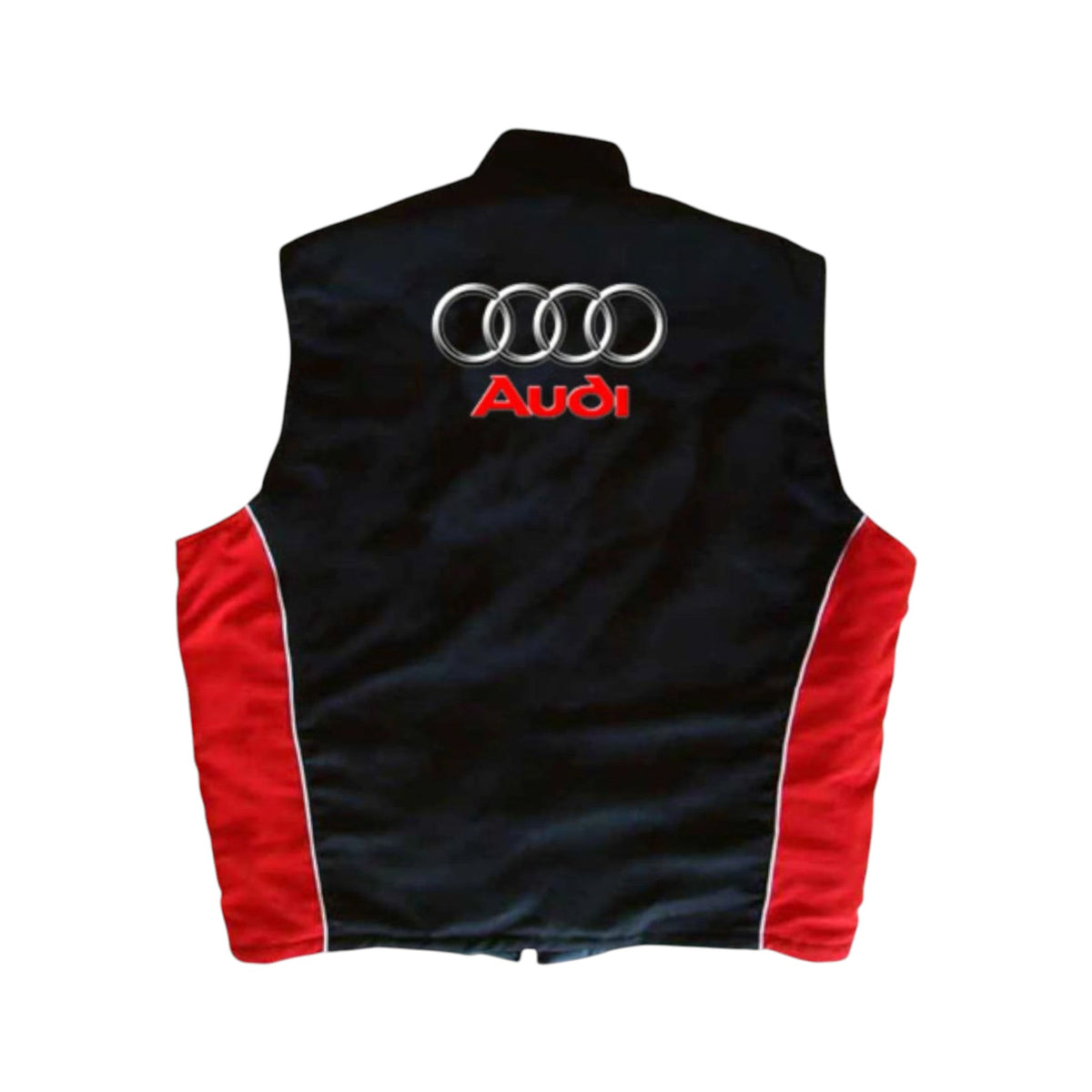 Audi Black & Red Vintage Racing Vest – Classic Motorsport Style