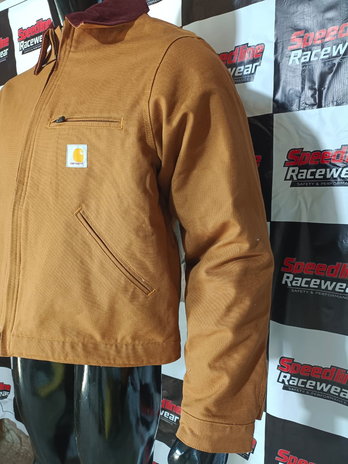 Carhartt Detroit Style Brown Duck Canvas Work Jacket with Corduroy Collar