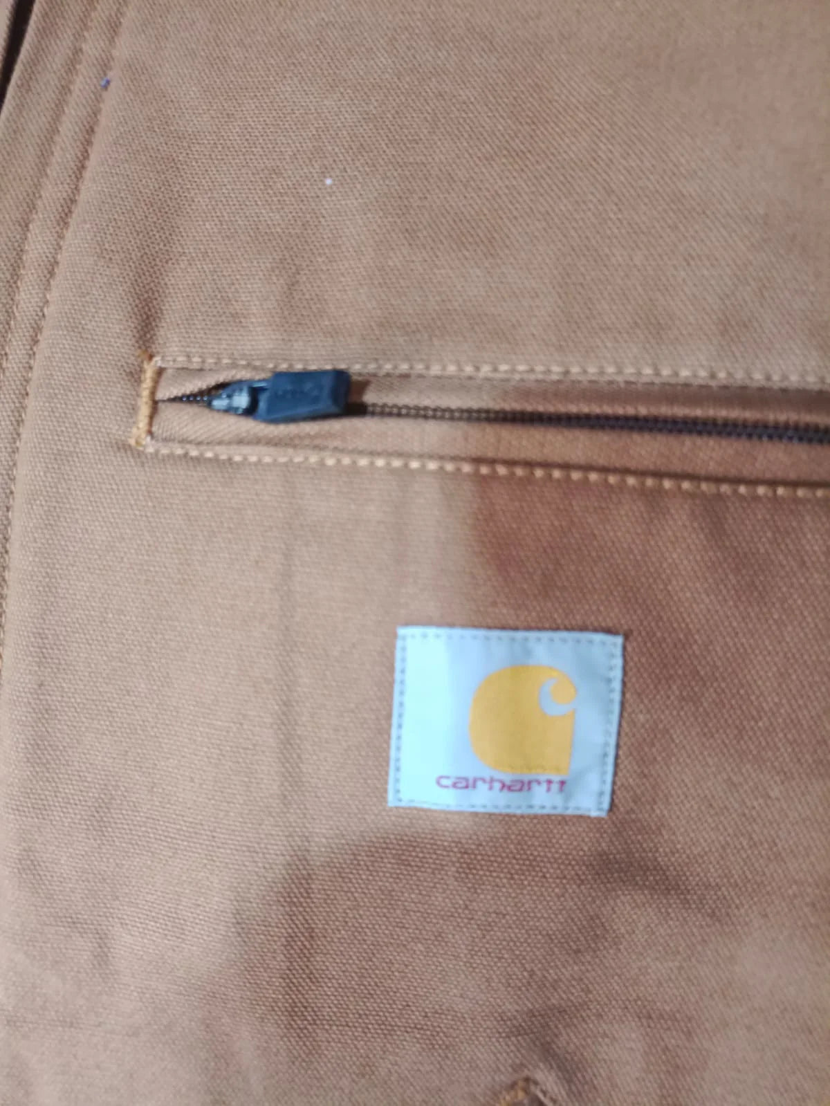 Carhartt Detroit Style Brown Duck Canvas Work Jacket with Corduroy Collar