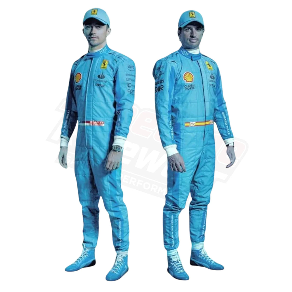New 2024 Carlos Sainz Jr Miami Grand Prix Ferrari F1 Racing Suit Replica