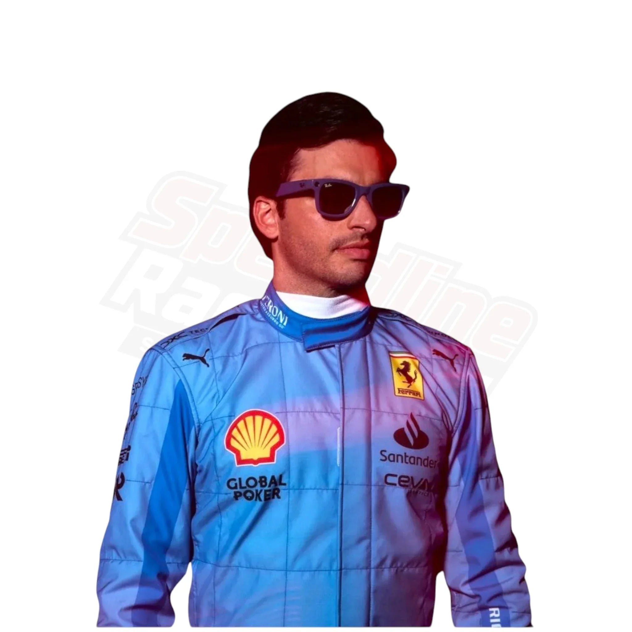 New 2024 Carlos Sainz Jr Miami Grand Prix Ferrari F1 Racing Suit Replica