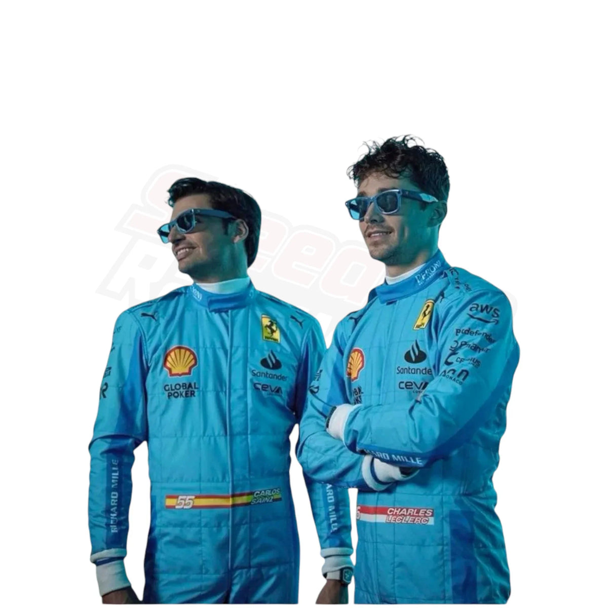 New 2024 Carlos Sainz Jr Miami Grand Prix Ferrari F1 Racing Suit Replica