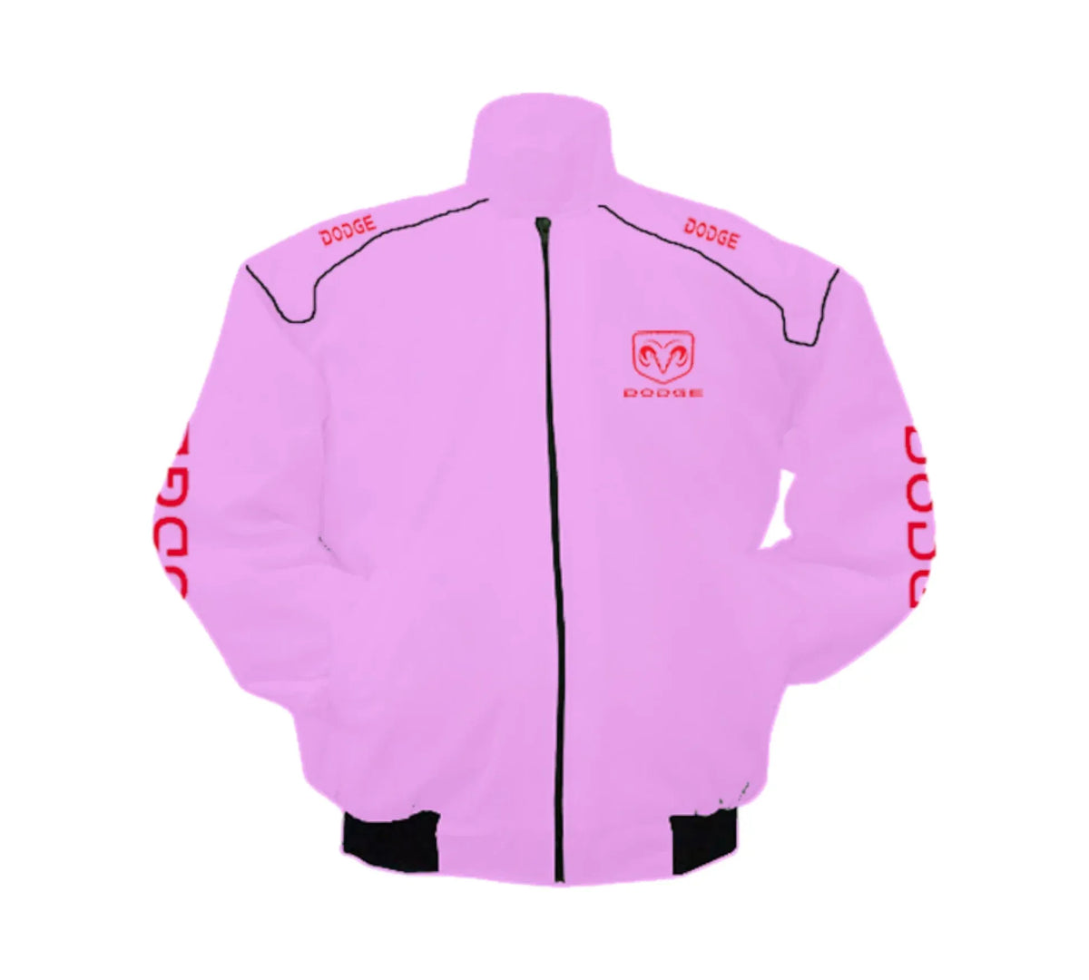 Dodge Pink Vintage Racing Jacket New Edition Street Style