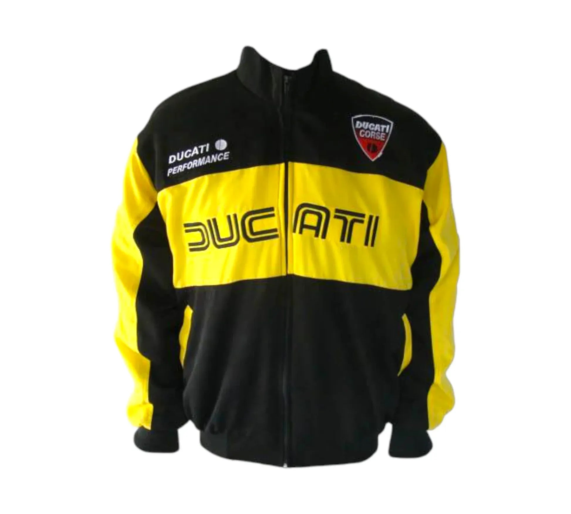 Ducati Motorcycle Black & Yellow Racing Jacket Coat