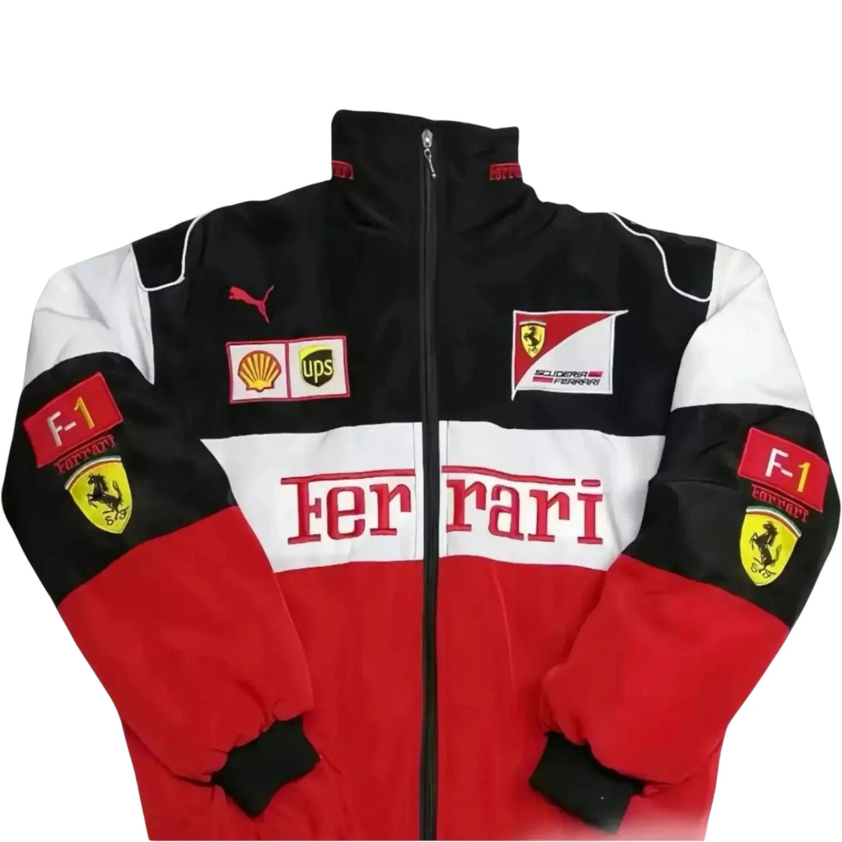 Ferrari F1 Racing Embroidered & Printed Jacket – Motorsport Streetwear Edition
