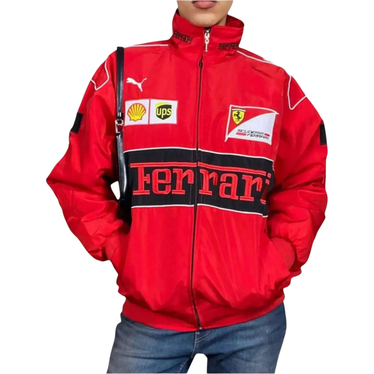 Ferrari Vintage Embroidered Bomber Jacket – Classic Motorsport Heritage Edition