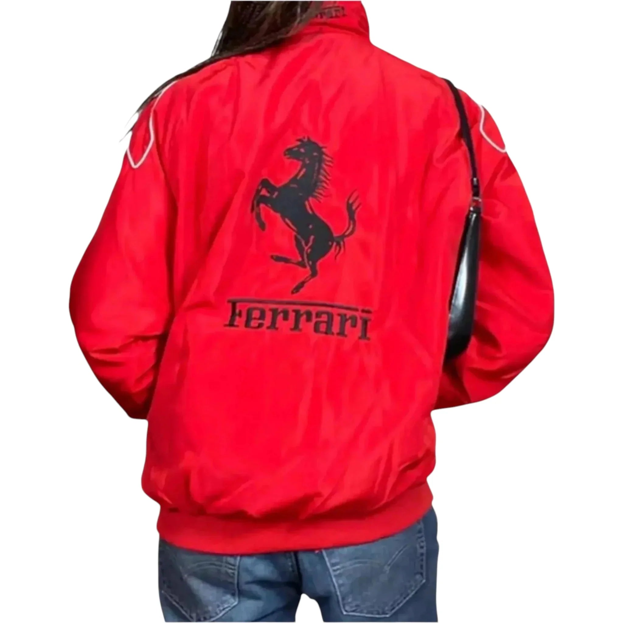 Ferrari Vintage Embroidered Bomber Jacket – Classic Motorsport Heritage Edition