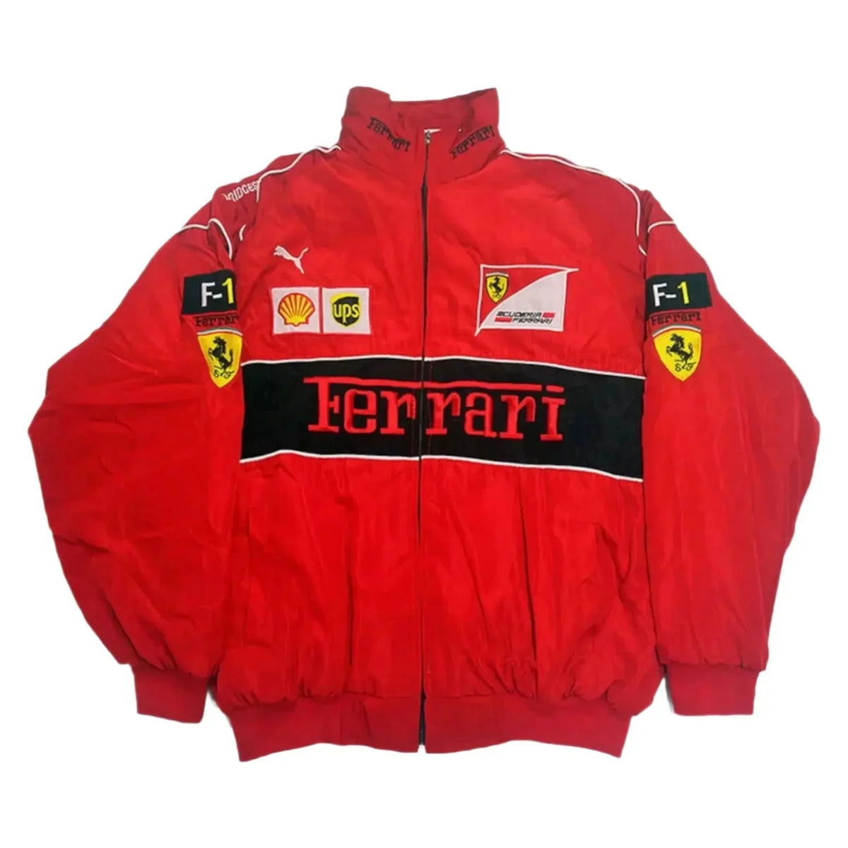 Ferrari Vintage F1 Racing Embroidered Winter Jacket – Motorsport Streetwear
