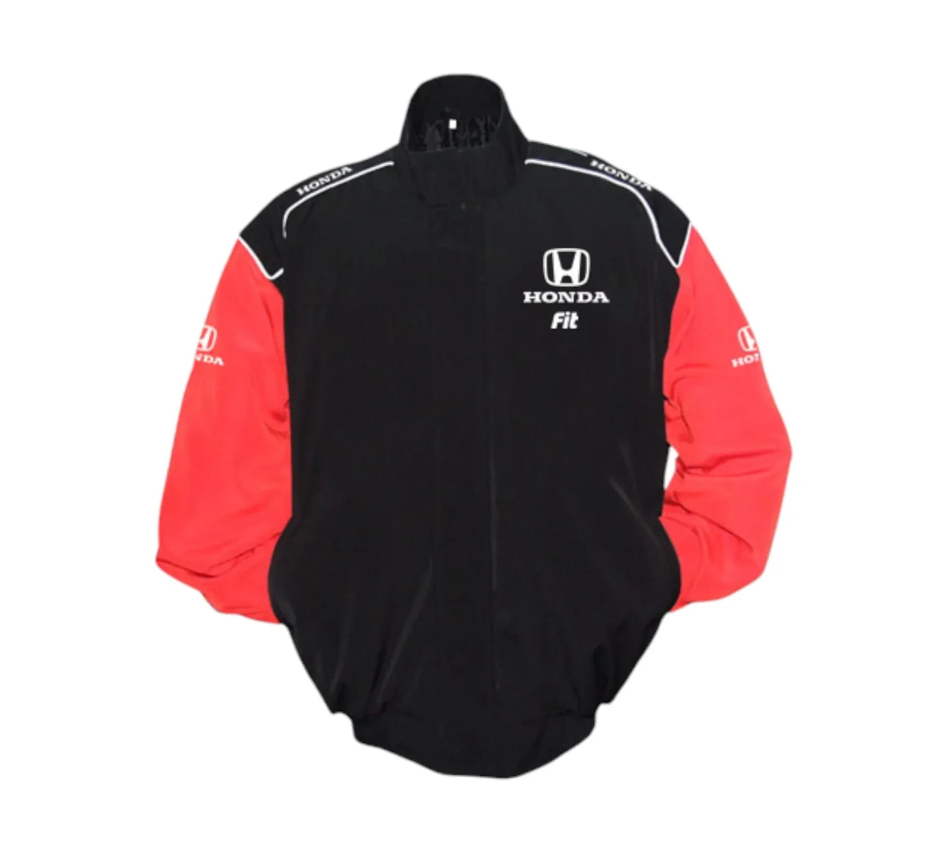 Honda Fit Vintage Racing Jacket – Black & Red Motorsport Edition