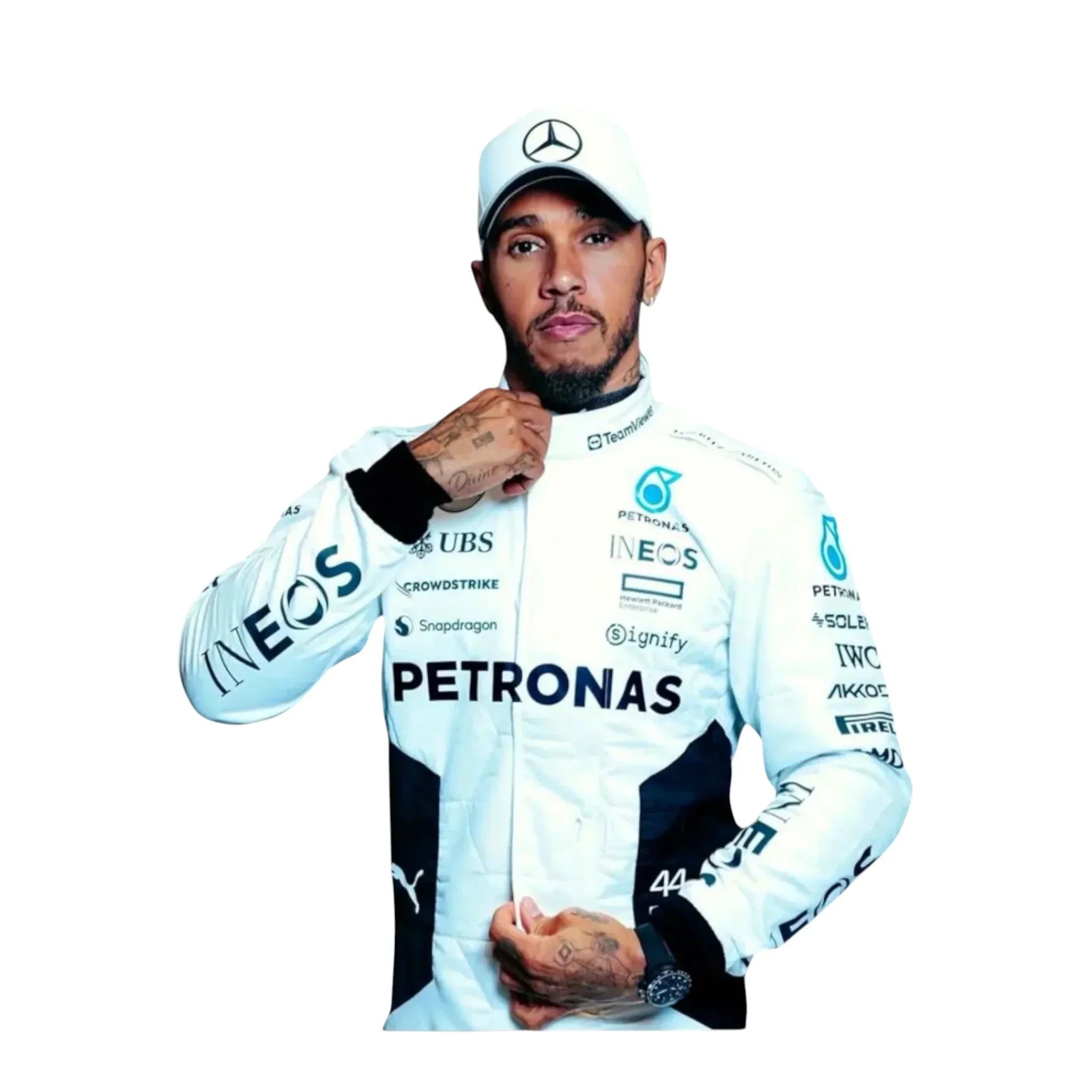 Lewis Hamilton 2024 Qatar GP White F1 Racing Suit