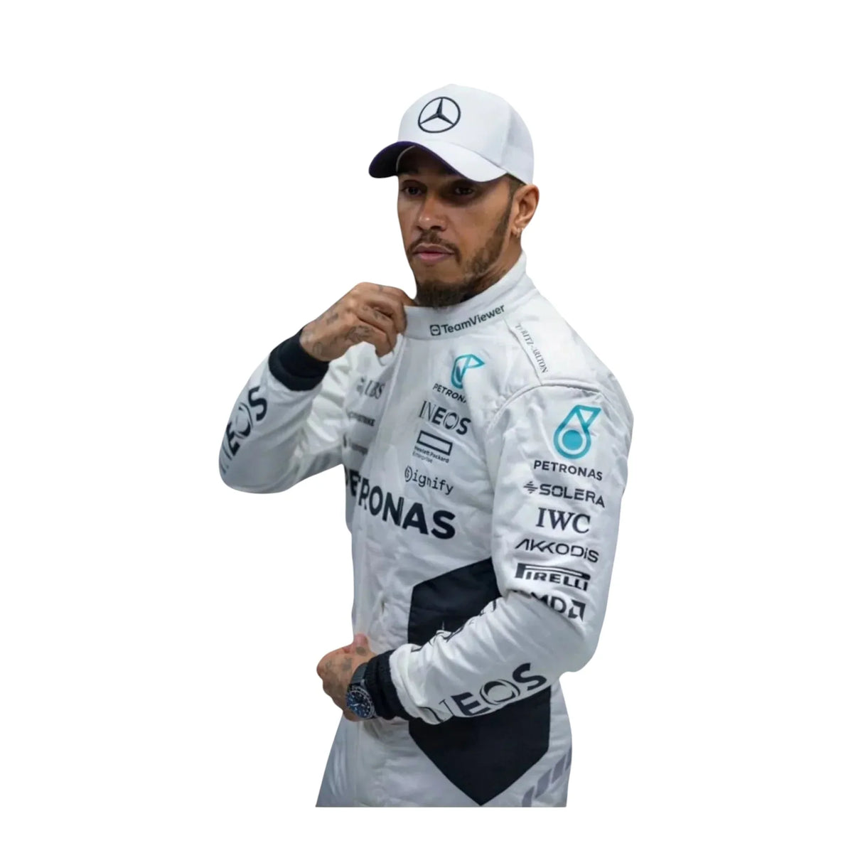 Lewis Hamilton 2024 Qatar GP White F1 Racing Suit
