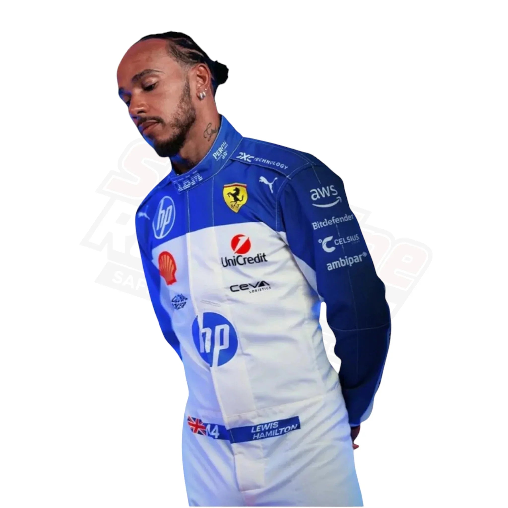 Lewis Hamilton 2025 Ferrari F1 Racing Suit – Miami GP Edition