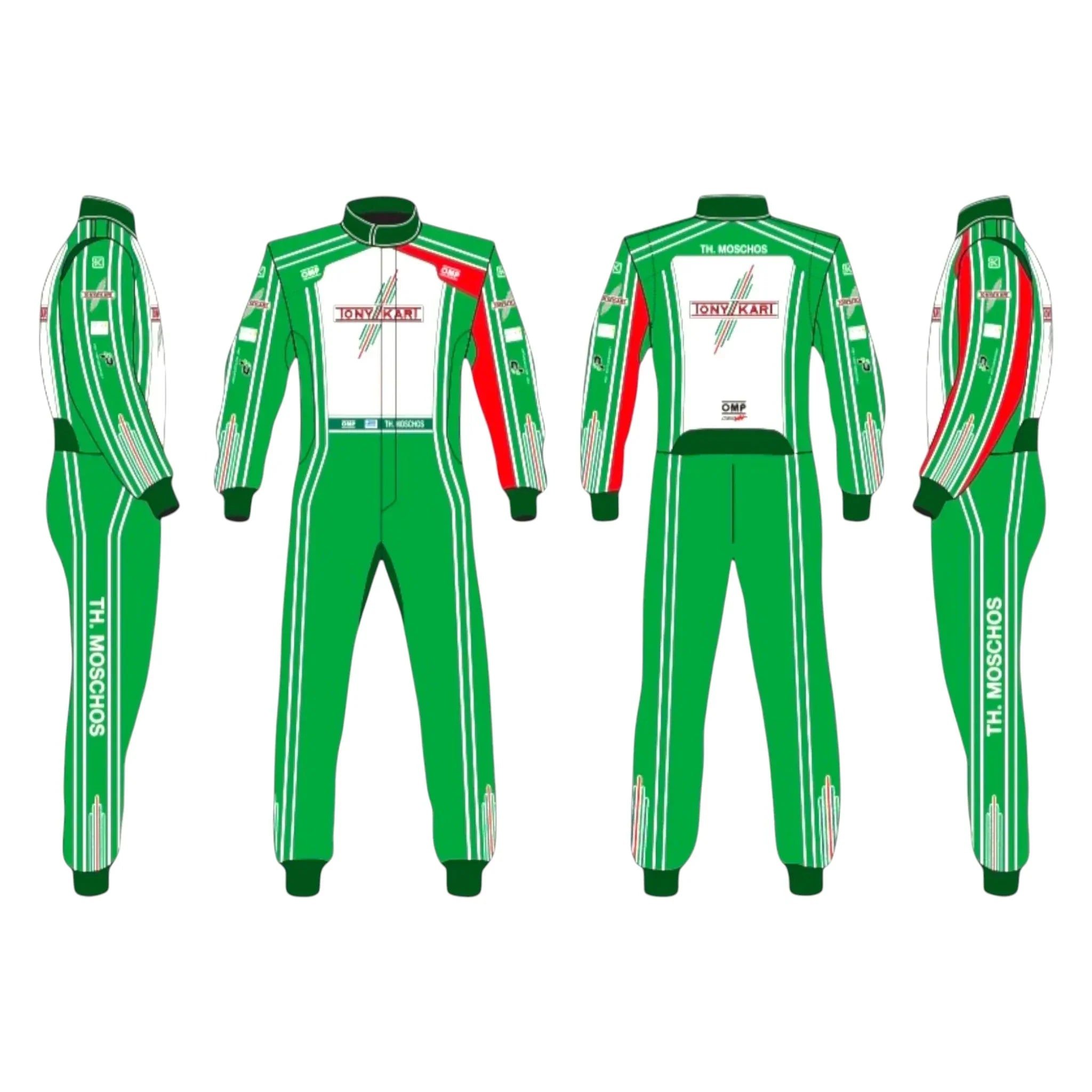 OMP Tony Kart Sublimation Printed Go Kart Racing Suit – Driver Pro Overall