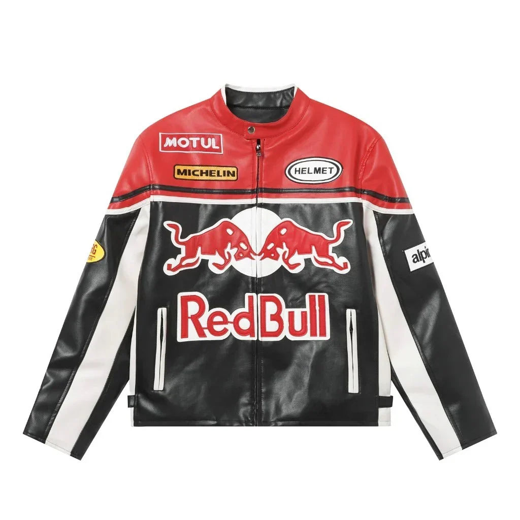 Red Bull Racing Vintage Leather Jacket – Classic Motorsport Edition