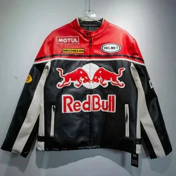 Red Bull Racing Vintage Leather Jacket – Classic Motorsport Edition