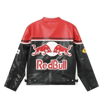 Red Bull Racing Vintage Leather Jacket – Classic Motorsport Edition