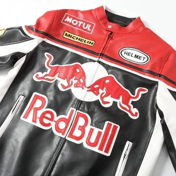 Red Bull Racing Vintage Leather Jacket – Classic Motorsport Edition