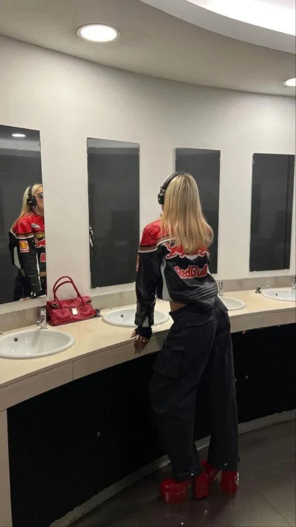 Red Bull Racing Vintage Leather Jacket – Classic Motorsport Edition