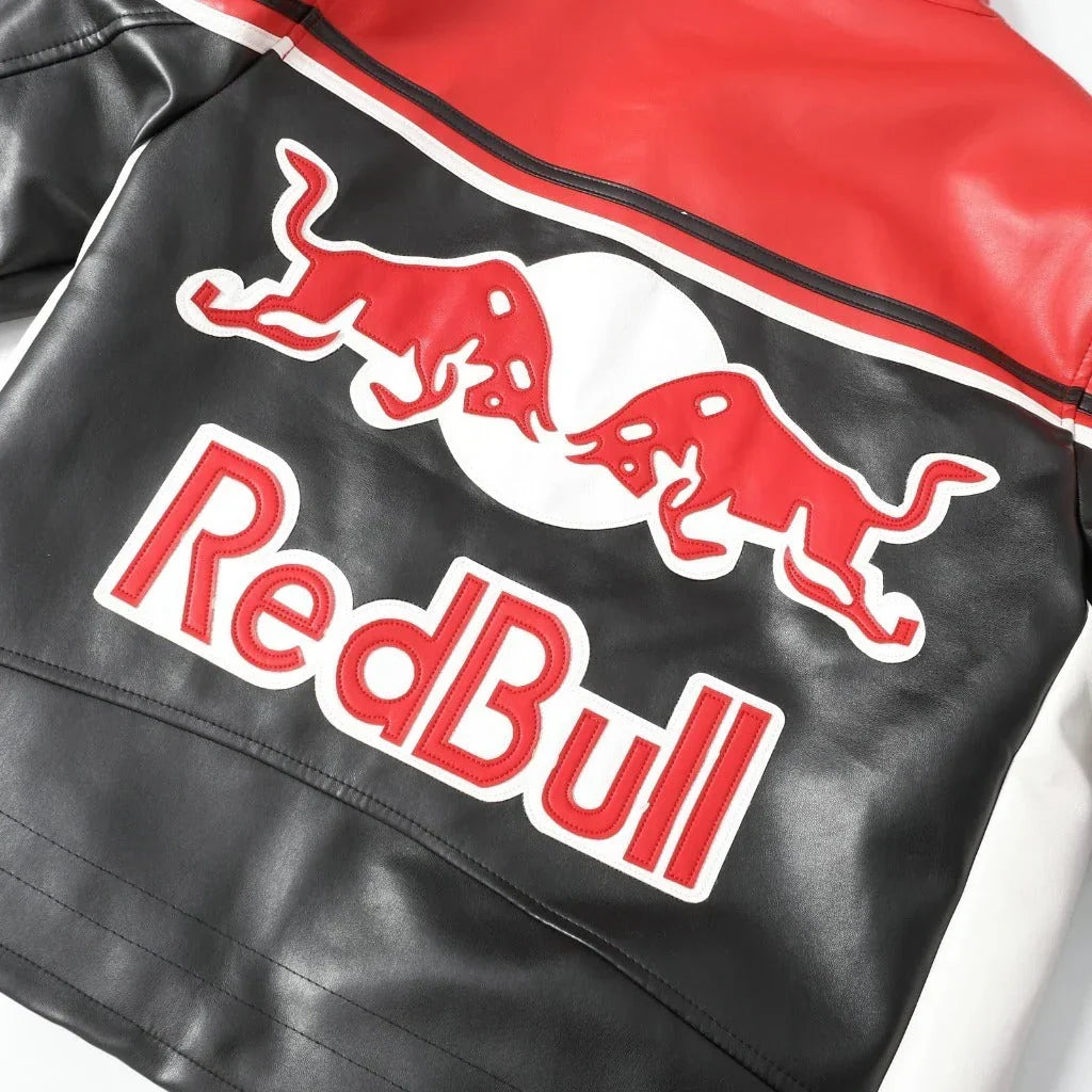 Red Bull Racing Vintage Leather Jacket – Classic Motorsport Edition