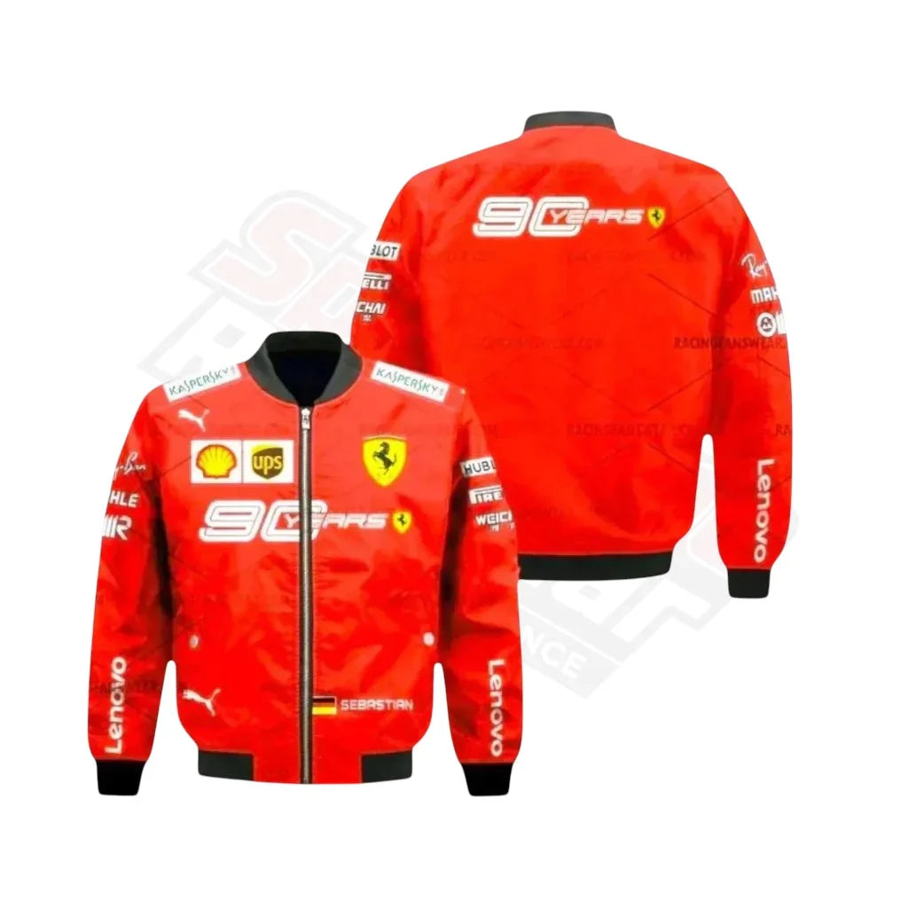 Sebastian Vettel Ferrari 2019 F1 Vintage Racing Jacket – 90 Years Edition