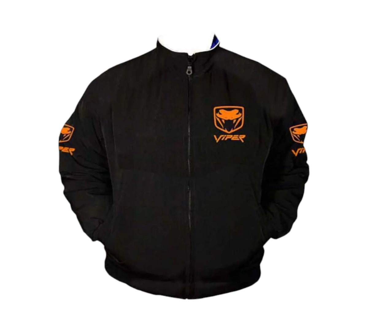Viper Fangs Muscle Car Vintage Racing Jacket in Black