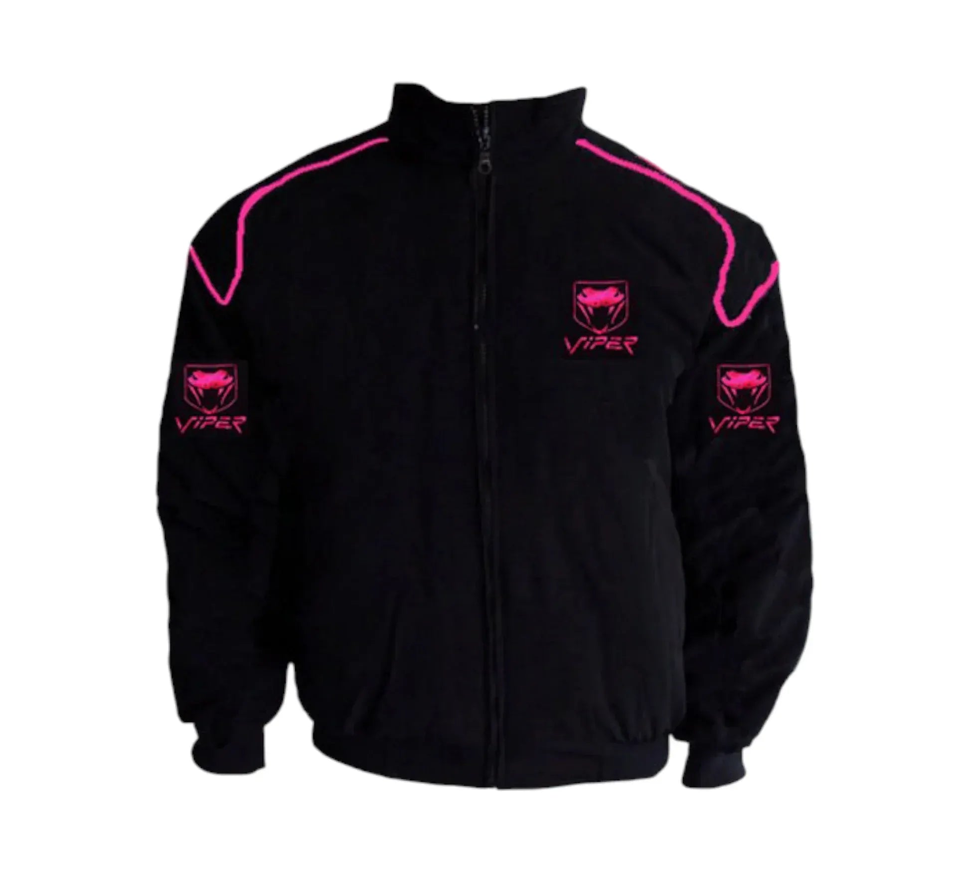 Viper Racing Vintage Jacket Black with Pink Piping